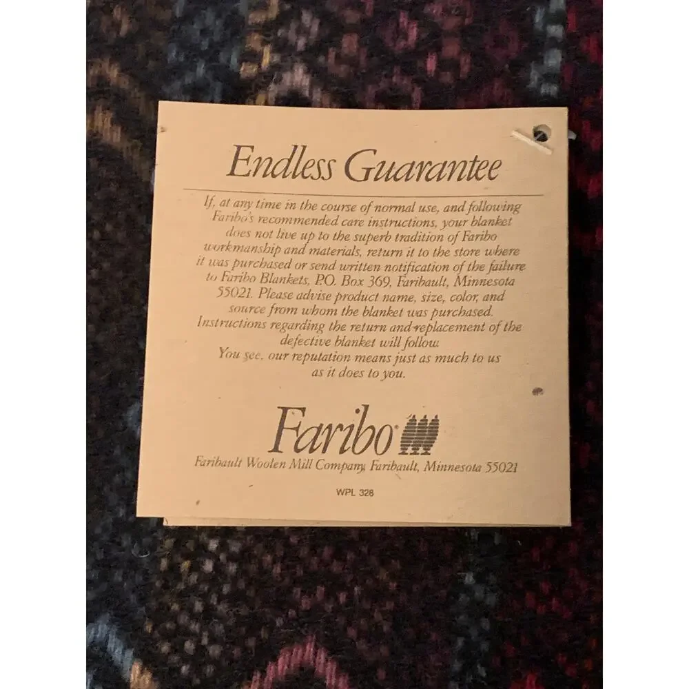 Vintage Faribo Yuma Pure Wool Throw Blanket Southwest 50x72 USA Original Box
